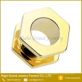 Customized Size Gold PVD Plated Stainless Steel Hexagon Ear Flesh Tunnel